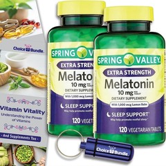 Spring Valley Melatonin 10mg Lemon Balm 2Pk (240ct) + Bonus Vit Guide & Case