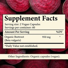 Organic Beetroot Powder Capsules – Lowers Blood Pressure – Blood Circulation