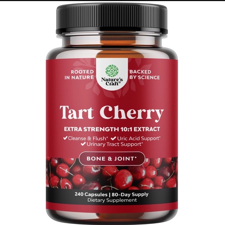 Advanced Tart Cherry Extract Capsules Uric Acid Cleanse and Joint Support 240ct
