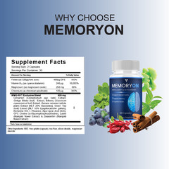 (5 Pack) MemoryOn Brain Supplements, Memory On Premium Nootropic (300 Capsules)