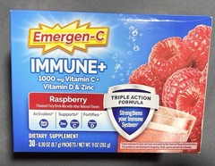 Emergen-C Immune+ Raspberry Drink Mix 30 Packets Vitamin C D Zinc Exp 07/2027