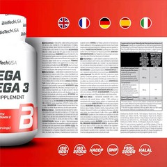 MEGA OMEGA-3 + VITAMIN COMPLEX – Healthy heart, brain, immune system, eyesight