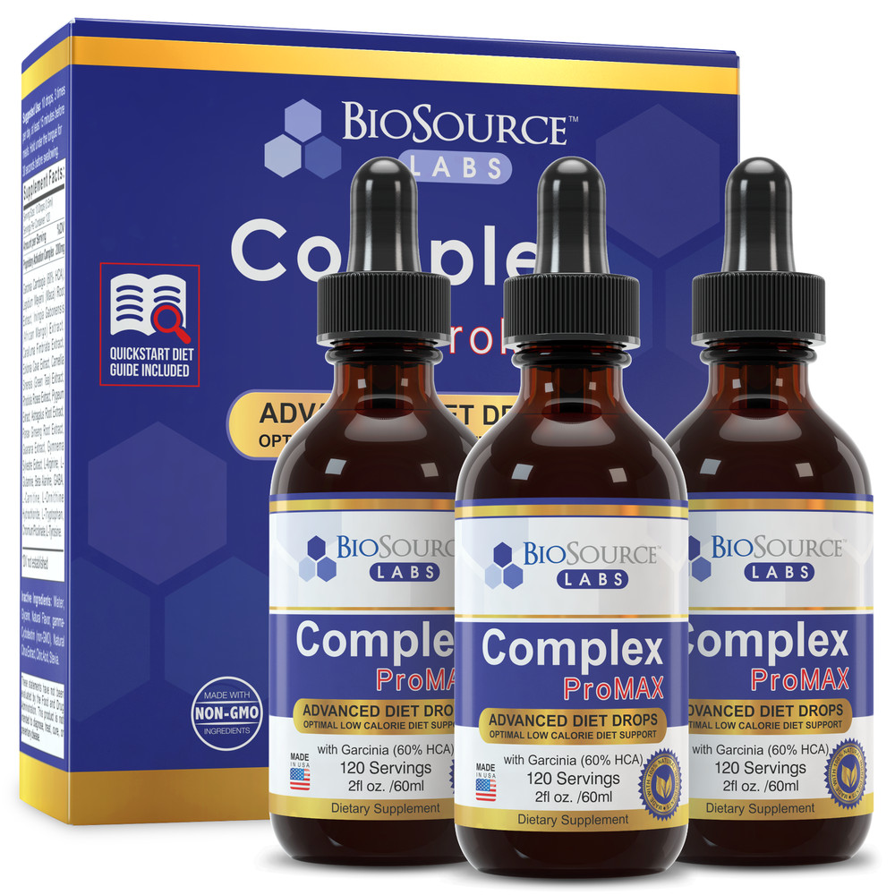 BioSource Labs Complex ProMAX Premium Diet Drops – 2 oz Bottle 3-Pack