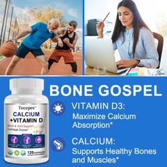Calcium with Vitamin D3, Bone & Joint, Cartilage Support 30 to 120 Capsules