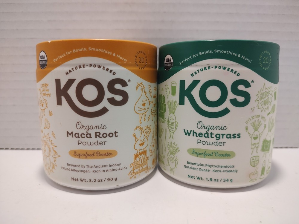 🔥 2 Pack, NATURE POWERED KOS Maca root and Wheat grass