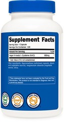 2 BOTTLES-Nutricost N-Acetyl L-Cysteine (NAC) 600mg,120 Vegan Capsules – Non-GMO