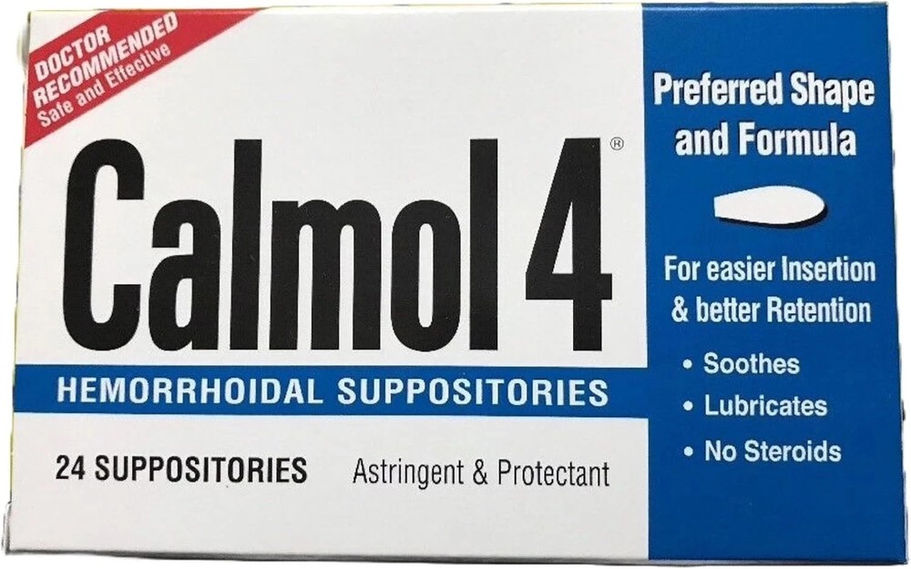 Calmol 4 Hemorrhoidal Suppositories with Soothing Natural Ingredients 24 Count
