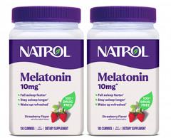 Natrol Sleep Melatonin 10mg Per Serving Gummies, Strawberry 180 ct Pack of 2