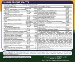 Essentials – 180 tablets (2 bottle set), a Multivitamin w/ Minerals & Enzymes