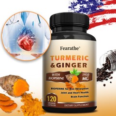 Turmeric & Ginger – 95% Curcuminoids 1950mg Max potency w BioPerine