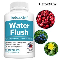 Water Flush Diuretic-Support for Fluid Balance,Bloating Relief&Detox 120 Caps