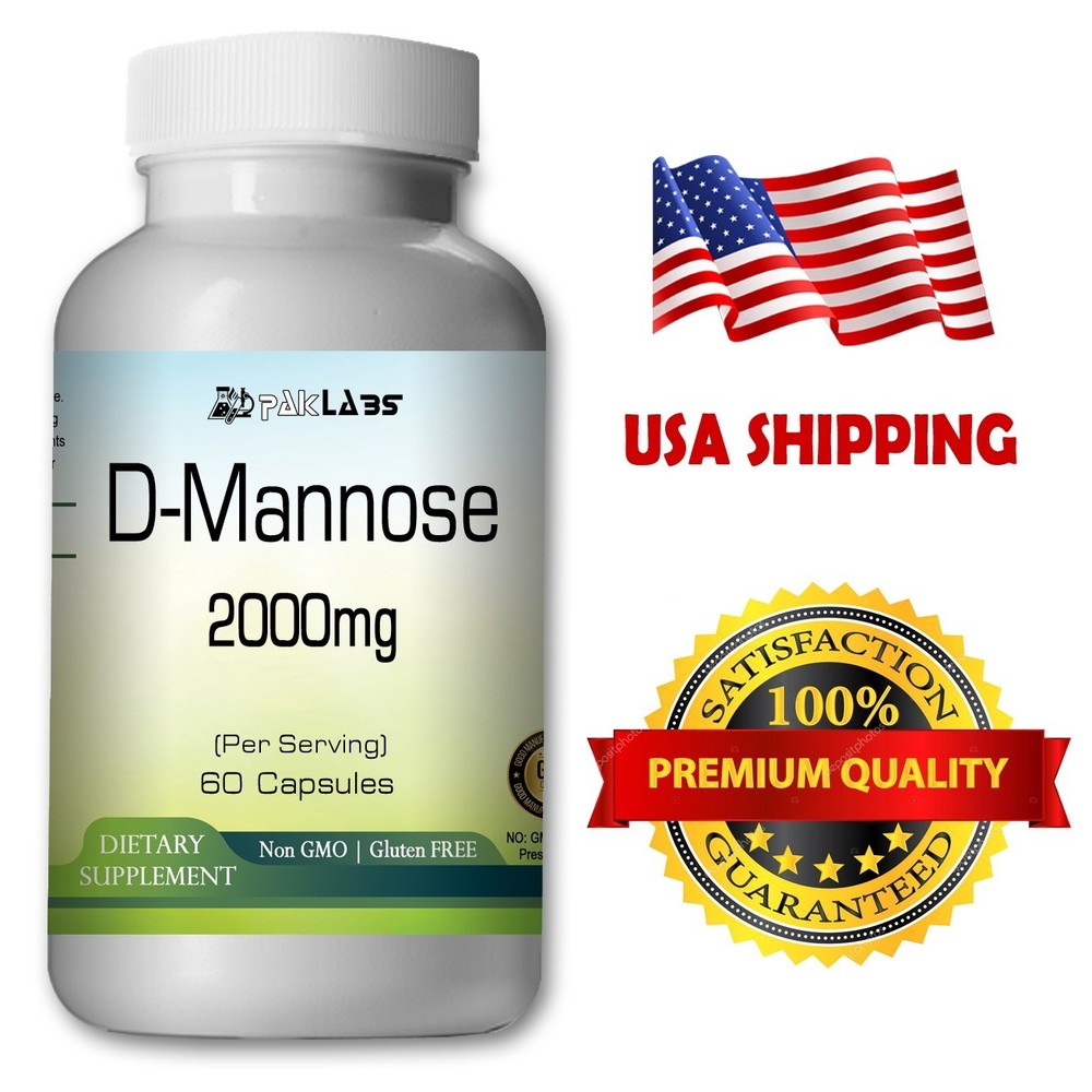 D-Mannose 2000mg -For Bladder and Urinary Tract Health- 60 Capsules