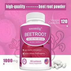 Beetroot 120 Capsules,Support Heart Health,Enhance Athletic Performance & Energy