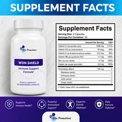 Won Shield – Immune Support Formula – 60 Capsules Daily Wellness Supplement