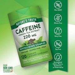 Caffeine Pills 200mg | 120 Tablets | with Green Tea Extract | by Nature&rsquo;s Truth