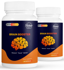 2 Pack Brain Booster, helps memory, focus and clarity-60 Capsules x2