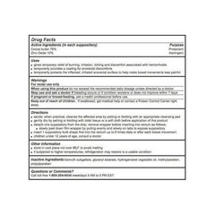 Calmol-4 Hemorrhoidal Suppositories 24 each By Calmol-4