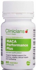 Clinicians MACA Performance Plus 60 caps – energy & vitality made in NZ