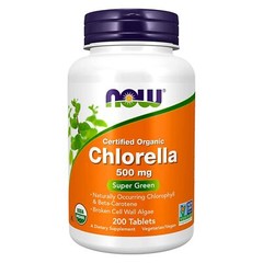 NOW FOODS Chlorella 500 mg Organic 200 Tablets