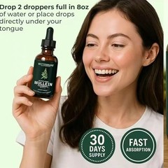 2 BOTTLES-Mullein Leaf&Chlorophyll Drops Lung for Detox&Mucus Cleanse-30Servings