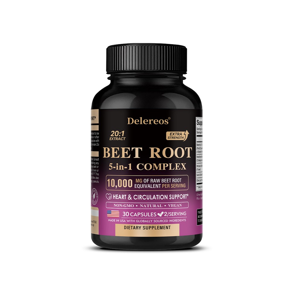 Beet Root 5-in-1 Complex – Supports Heart Health, Circulation 30/60/120 Caps