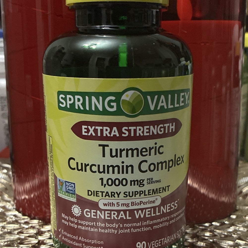 Spring Valley Turmeric Curcumin Complex 1000mg 90 Softgels Vegetarian Non-GMO