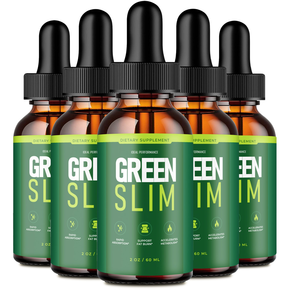 Green Slim Drops, Official GreenSlim Supplement Drops (5 Pack)