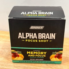 Onnit Alpha Brain Focus Shot Tropical Flavored Dietary Supplement 6 Pack 2.5oz