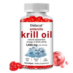 Krill Oil 120 Softgel with Astaxanthin,Cardiovascular Function & Flexible Joints