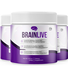 (3 Pack) BrainLive Powder Advanced Brain Supplement Brain Live 90 Servings