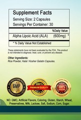 Alpha Lipoic Acid 600mg capsules serving- fresh