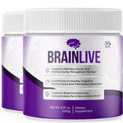 (2 Pack) BrainLive Powder Advanced Brain Supplement Brain Live 60 Servings