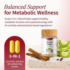 Snap Supplements Blood Sugar Blend with Berberine, 60 Vegan Capsules