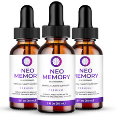 Neo Memory Drops, Official NeoMemory Brain Health Supplement Droppers (3 Pack)