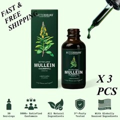 2 BOTTLES-Mullein Leaf&Chlorophyll Drops Lung for Detox&Mucus Cleanse-30Servings