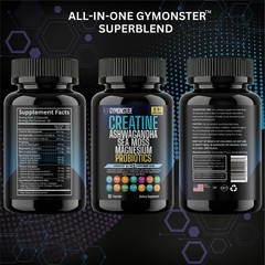 ALL-IN-ONE Supplement Creatine Capsules, Ashwagandha, Sea Moss, Magnesium
