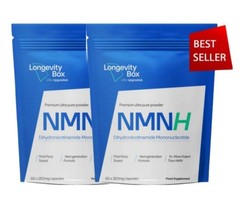 LongevityBox NMNAlternative NMNH 250 mg NAD+ Booster 2 Pack Healthy Aging Caps