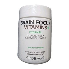Codeage Brain Focus Vitamins+, Citicoline, Kanna, Resveratrol, Ginseng (60 Caps)