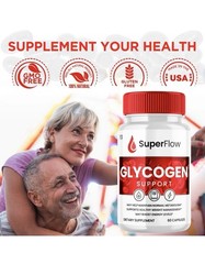 SuperFlow Glycogen Support Glucose Support 60ct 600mg Gluten/GMO Free USA