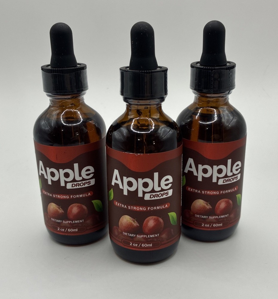 Apple Drops Extra Strong Formula Dietary Supplement 2oz/60ml EXP 01/27 Lot Of 3