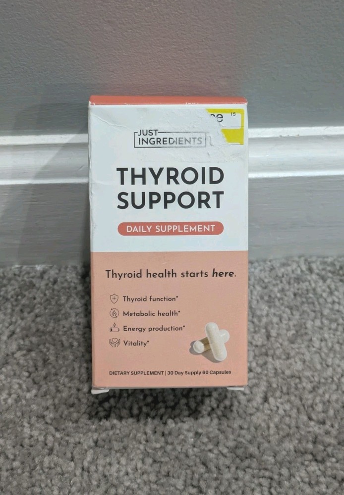 Just Ingredients Thyroid Support Supplement 60 Capsules 30 Day Supply Exp 01/28