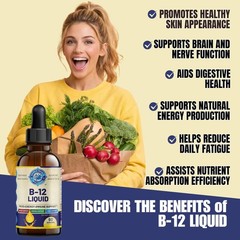 Vitamin B-12 Complex Liquid Drops, Supplement. USA Made.