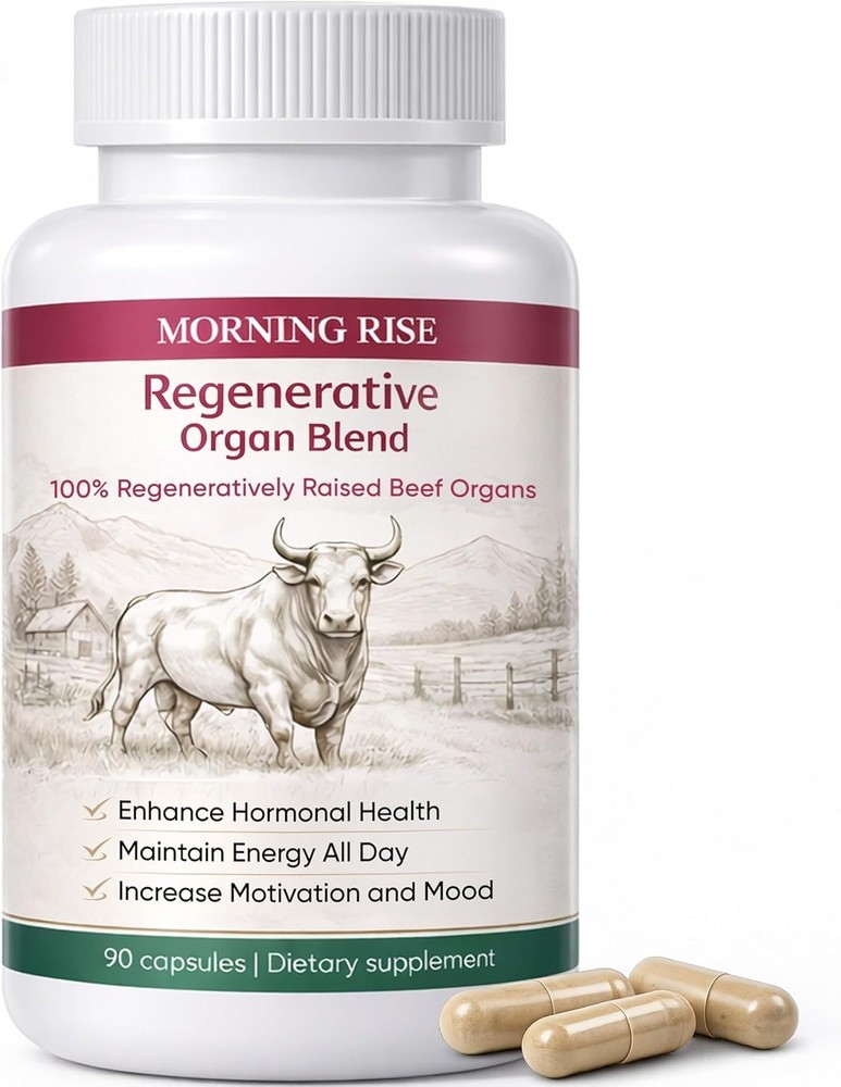 Regeneratively Raised Beef Organs Capsules, Support Energy Supplement 90 Caps