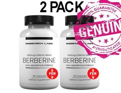 Berberine High Absorption, 2 PACK, 500 mg, 90 Caps each (180 total) Blood sugar