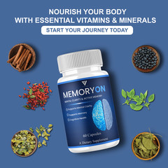 (5 Pack) MemoryOn Brain Supplements, Memory On Premium Nootropic (300 Capsules)