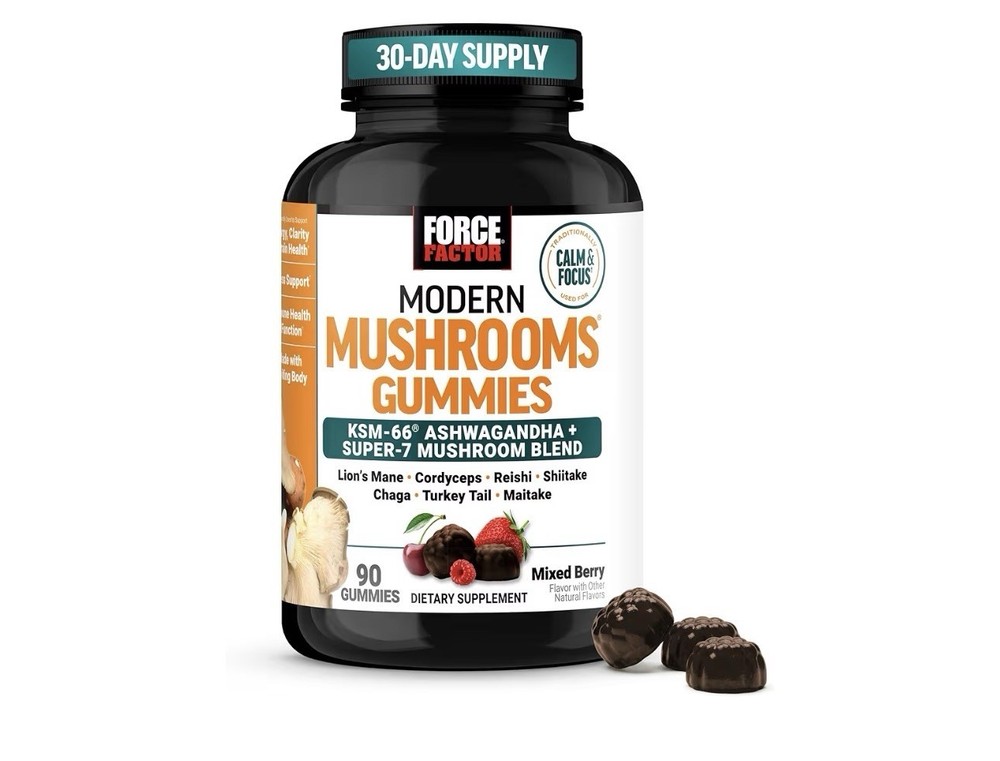 Force Factor Modern Mushrooms Gummies Mixed Berry 90 Count Calm Focus