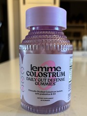 Lemme Colostrum Daily Gut Defense Gummies Prebiotics D3 60 Ct Exp. 12/27 Sealed