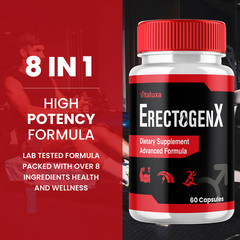 (2 Pack) ErectogenX for Men, Erectogen X Male Performance Support (120 Capsules)