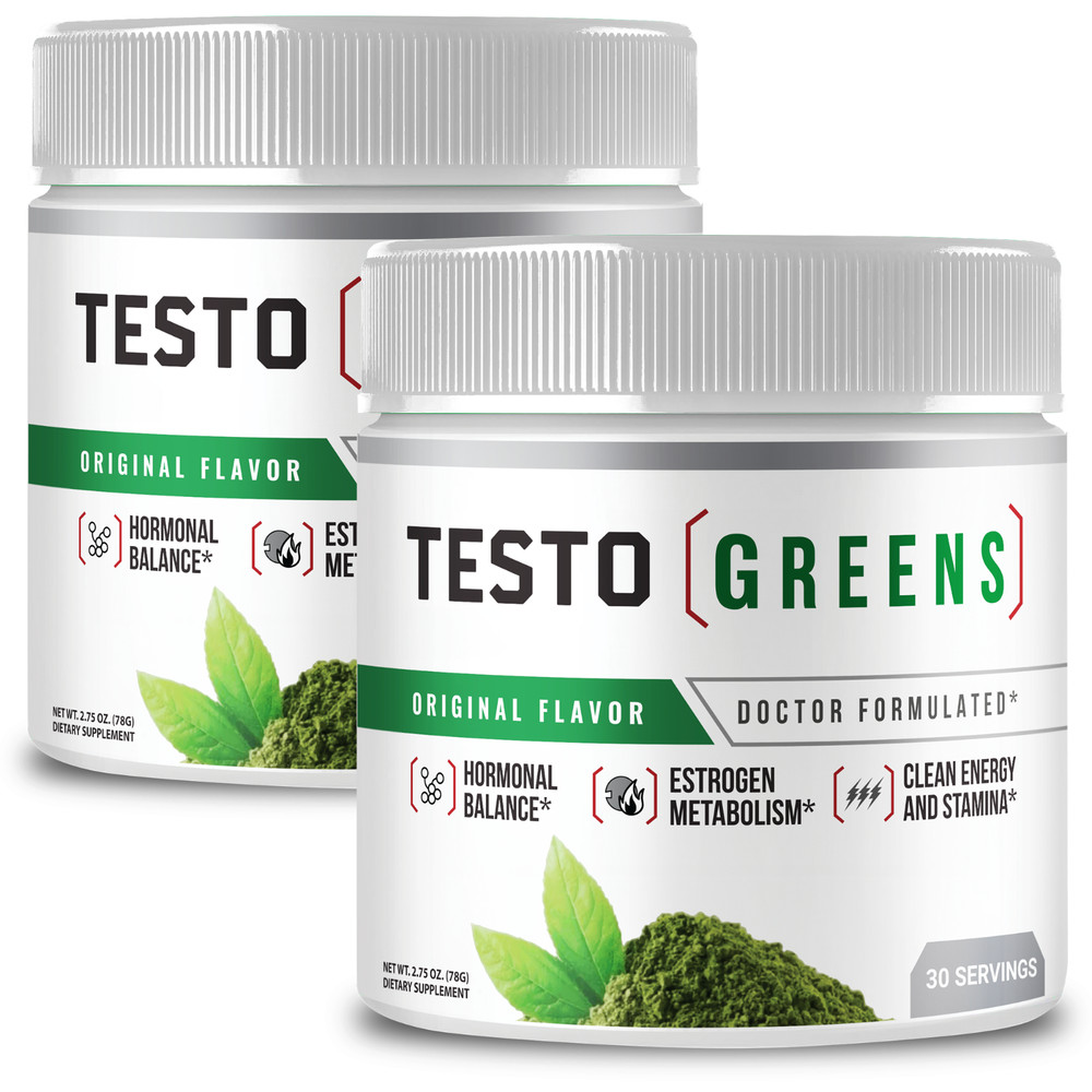 (2 Pack) TestoGreens Advanced Energy Support Supplement – Health Support Powder