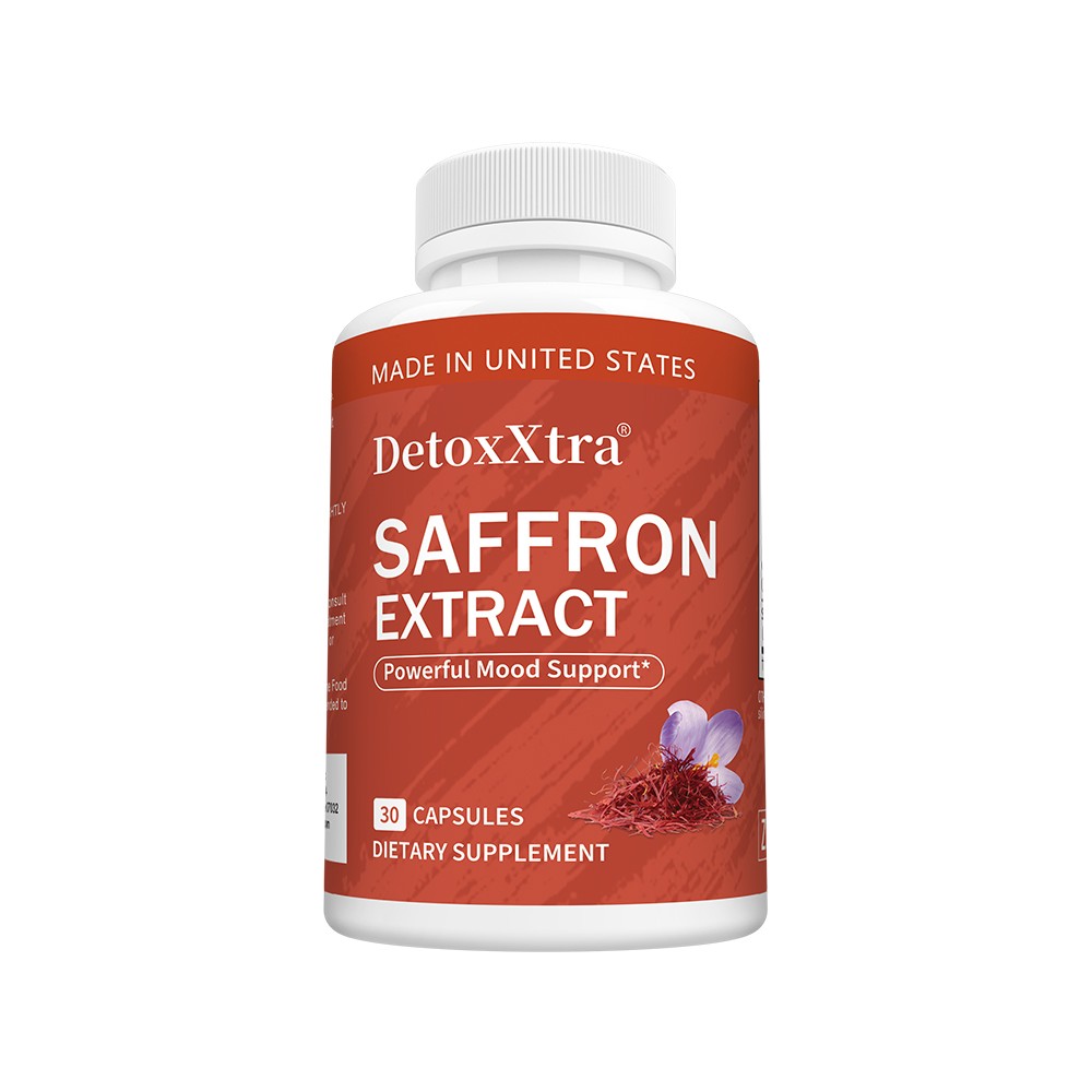 DetoxXtra Saffron & Curcumin Blend – Supports Positive Mood,Focus 30/60/120 Caps